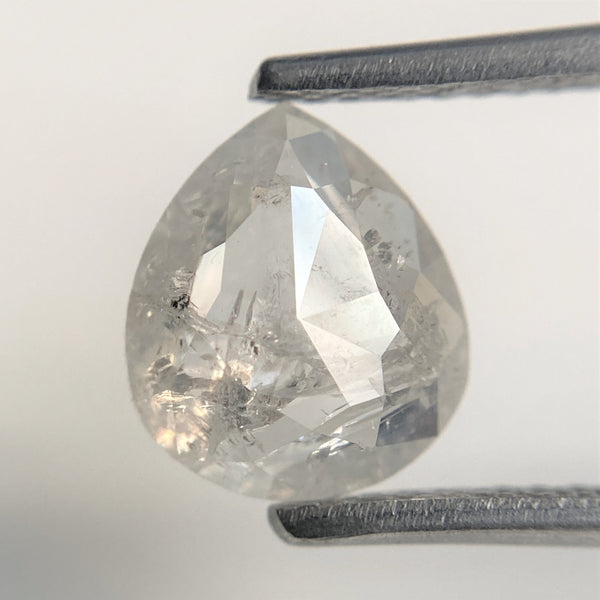 1.30 Ct Pear Cut Natural Loose Dark Grey Diamond 8.50 mm x 7.34 mm x 2.51 mm, Grey Rose Cut Pear Natural Loose Diamond SJ94/92