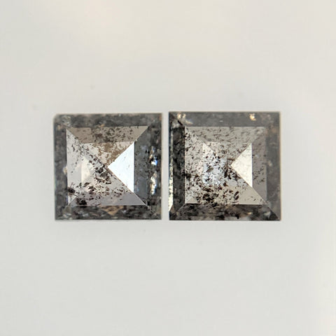 0.51 Ct Square Shape Salt and Pepper Natural Loose Diamond Pair, 3.62 mm x 3.55 mm x 1.77 mm Natural Loose Diamond SJ06/101