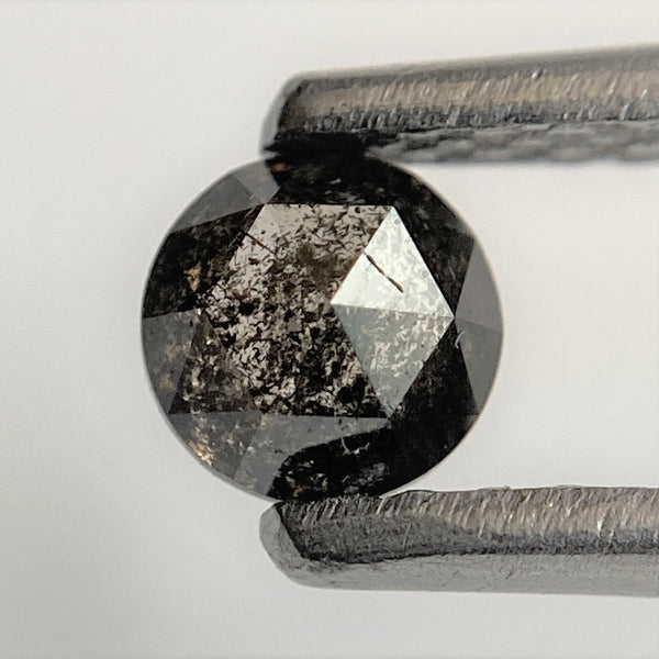 0.61 Ct Round Rose Cut Salt and Pepper Diamond Pair, Rustic Grey Loose Diamonds
