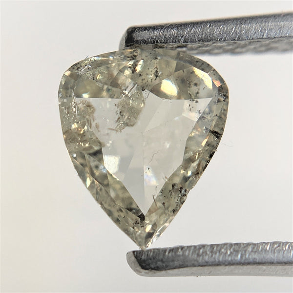 0.69 Ct Light Yellow Rose Cut Pear Shape Loose Natural Diamond, 6.77 mm x 5.76 mm x 2.20 mm Fancy Color Natural Loose Diamond SJ94/51