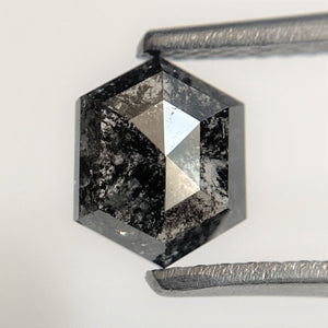 1.12 Ct Black Gray Hexagon Shape Natural Loose Diamond, 6.81 mm x 5.55 mm x 3.18 mm Black Gray Hexagon Cut loose diamond SJ95/22