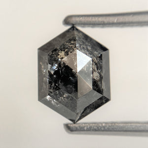 1.61 Ct Black Gray Hexagon Shape Natural Loose Diamond, 7.84 mm x 5.82 mm x 3.96 mm Black Gray Hexagon Cut loose diamond SJ95/23