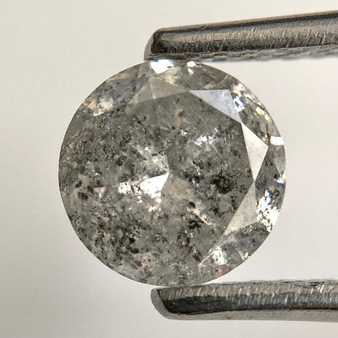1.04 Ct Round Cut Natural Loose Diamond, 6.36 mm x 3.90 mm Round Shape Brilliant Cut Salt And Pepper i3 Clarity, Loose Diamond SJ97-14