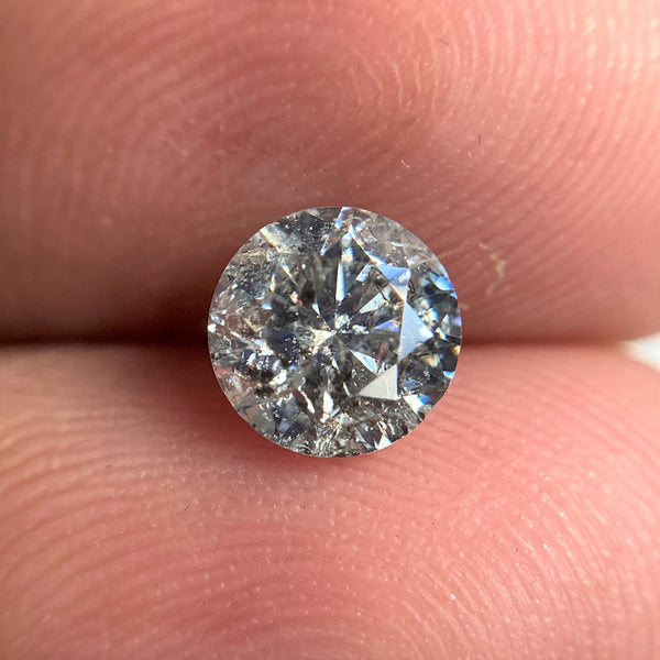 0.90 Ct 6.11 mm x 3.77 mm Natural Fancy Gray Diamond Round Gray Color Loose Diamonds, Natural Diamond Loose Brilliant Cut Diamond SJ97-22