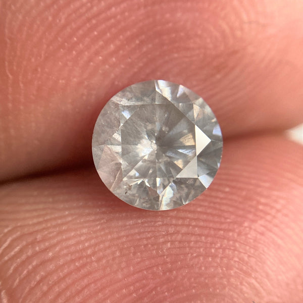 1.00 Ct Natural Loose Diamond, 6.33 mm x 3.79 mm Round Shape Brilliant Cut Salt And Pepper Color i3 Clarity, Round Loose Diamond SJ98-14