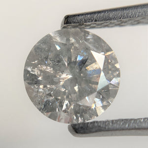 1.02 Ct Natural Loose Diamond, 6.33 mm x 3.95 mm Round Shape Brilliant Cut Salt And Pepper Color i3 Clarity, Round Loose Diamond SJ98-15