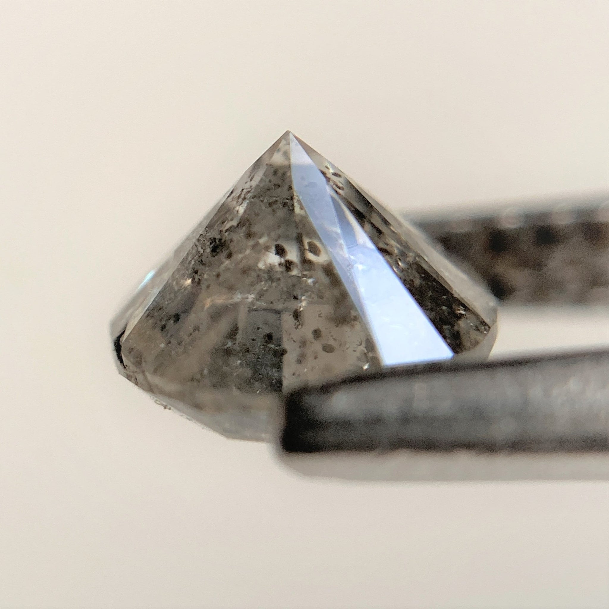 Natural Loose Slice Salt And Pepper Diamond Black Grey Color 2.08 CT 4.05 MM Slice Shape top Rose Cut Diamond N1730