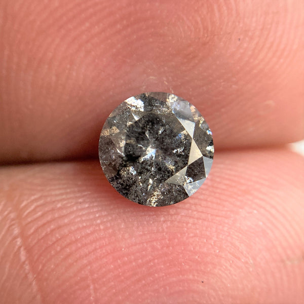 1.05 Ct Natural Fancy Grey Round Brilliant Cut Diamond, 6.28 mm x 3.94 mm Natural Loose Diamond, Natural Loose Brilliant Cut Diamond SJ99-42