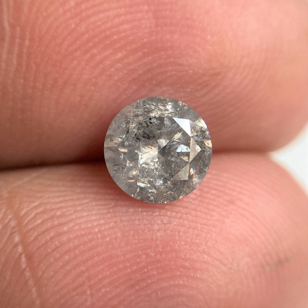 1.05 Ct Natural Fancy Grey Round Brilliant Cut Diamond, 6.38 mm x 4.00 mm Natural Loose Diamond, Natural Loose Brilliant Cut Diamond SJ99-43