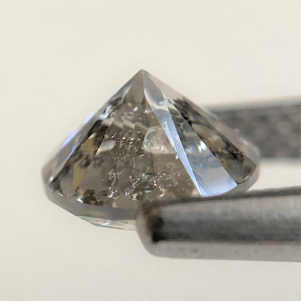 1.04 Ct Natural Loose Diamond, 6.21 mm x 4.02 mm Round Shape Brilliant Cut Salt And Pepper Color i3 Clarity, Round Diamond SJ99-46