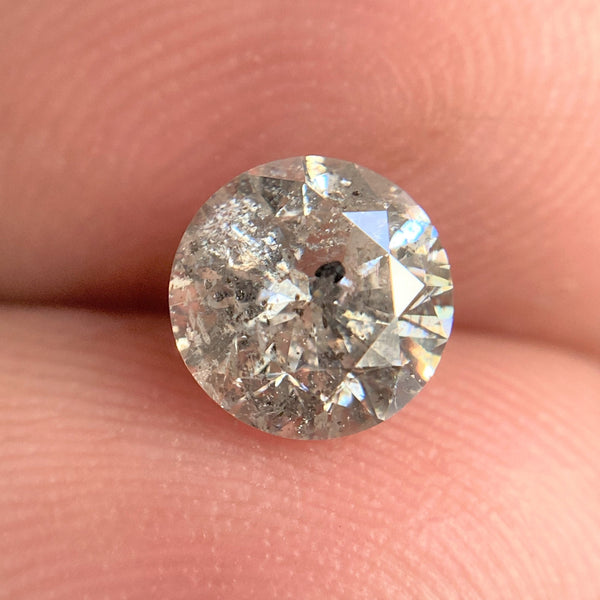 1.04 Ct Round Salt and Pepper Diamond: Loose Brilliant Cut
