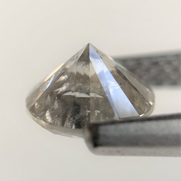 1.04 Ct Natural Salt and Pepper Brilliant Cut Diamond 6.26 mm x 4.00 mm Grey Black Color Loose Diamonds, Natural Loose Diamond SJ99-51