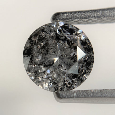 0.95 Ct Round Cut Natural Loose Diamond, 6.07 mm x 3.93 mm Round Shape Brilliant Cut Salt And Pepper i3 Clarity, Loose Diamond SJ97-13
