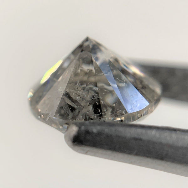 1.07 Ct Natural Salt and Pepper Brilliant Cut Diamond 6.25 mm x 4.03 mm Grey Black Color Loose Diamonds, Natural Loose Diamond SJ97-35