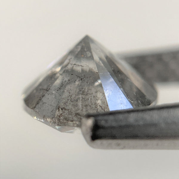 1.01 Ct Natural Salt and Pepper Brilliant Cut Diamond 6.23 mm x 3.88 mm Grey Black Color Loose Diamonds, Natural Loose Diamond SJ97-38