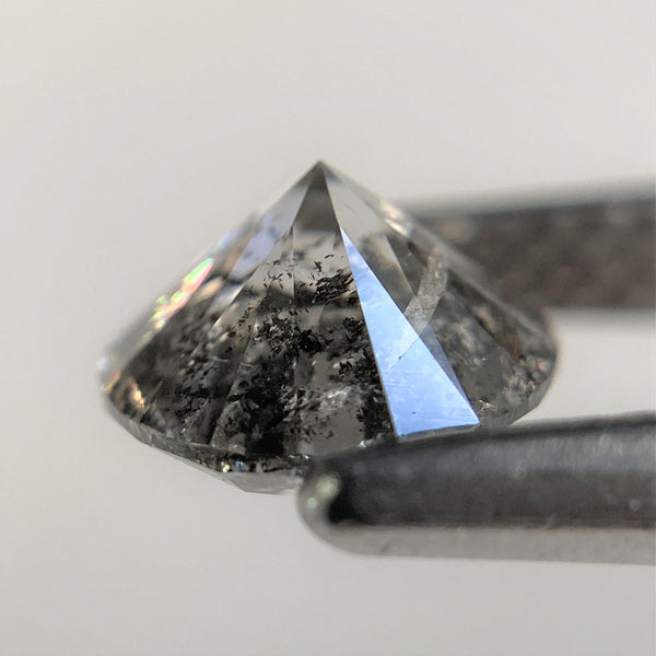 1.03 Ct Natural Loose Diamond, 6.26 mm x 4.04 mm Round Shape Brilliant Cut Salt And Pepper Color i3 Clarity, Round Loose Diamond SJ98-12