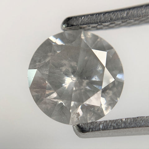 1.00 Ct Natural Loose Diamond, 6.33 mm x 3.79 mm Round Shape Brilliant Cut Salt And Pepper Color i3 Clarity, Round Loose Diamond SJ98-14