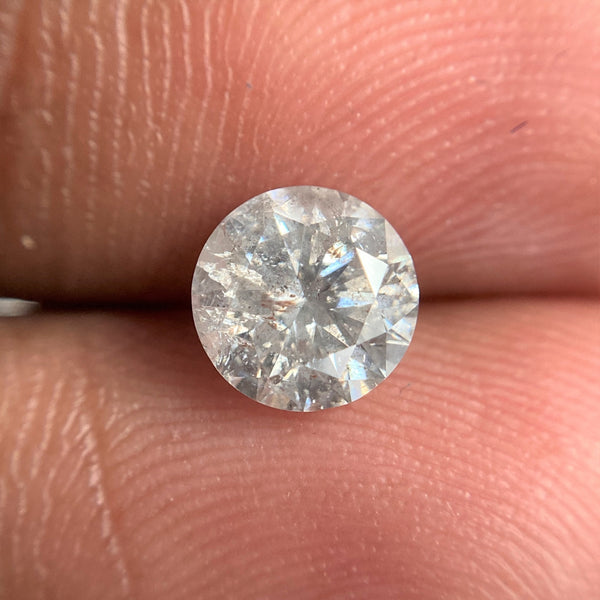 1.02 Ct Natural Loose Diamond, 6.33 mm x 3.95 mm Round Shape Brilliant Cut Salt And Pepper Color i3 Clarity, Round Loose Diamond SJ98-15