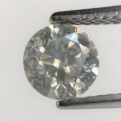 1.00 Ct Natural Loose Diamond, 6.14 mm x 3.95 mm Round Shape Brilliant Cut Salt And Pepper Color i3 Clarity, Round Loose Diamond SJ98-17