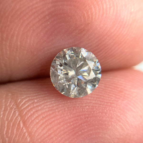 0.91 Ct Natural Salt and Pepper Brilliant Cut Diamond, 5.98 mm x 3.83 mm Fancy color Loose Diamonds, Natural Loose Diamond SJ98-18