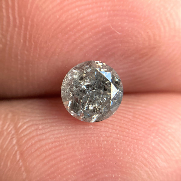 0.83 Ct Natural Salt and Pepper Brilliant Cut Diamond, 5.61 mm x 3.97 mm Fancy color Loose Diamonds, Natural Loose Diamond SJ98-23