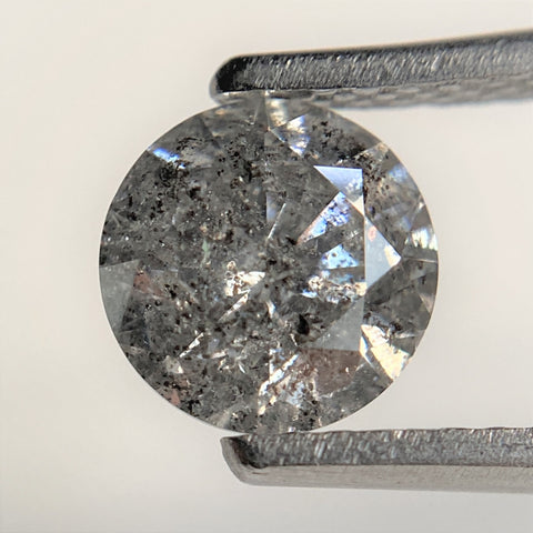 1.13 Ct Round Shape Brilliant Cut Salt And Pepper Natural Loose Diamond, 6.38 mm x 4.15 mm, Round Shape Diamond SJ99-20