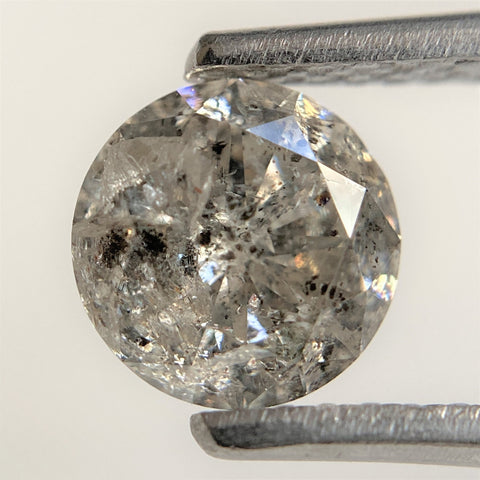 1.11 Ct Round Shape Brilliant Cut Salt And Pepper Natural Loose Diamond, 6.32 mm x 4.10 mm, Round Shape Diamond SJ99-22