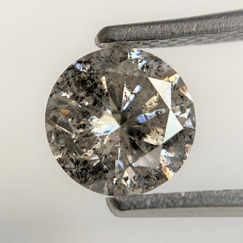 1.11 Ct Round Shape Brilliant Cut Salt And Pepper Natural Loose Diamond, 6.49 mm x 4.05 mm, Round Shape Diamond S99-23
