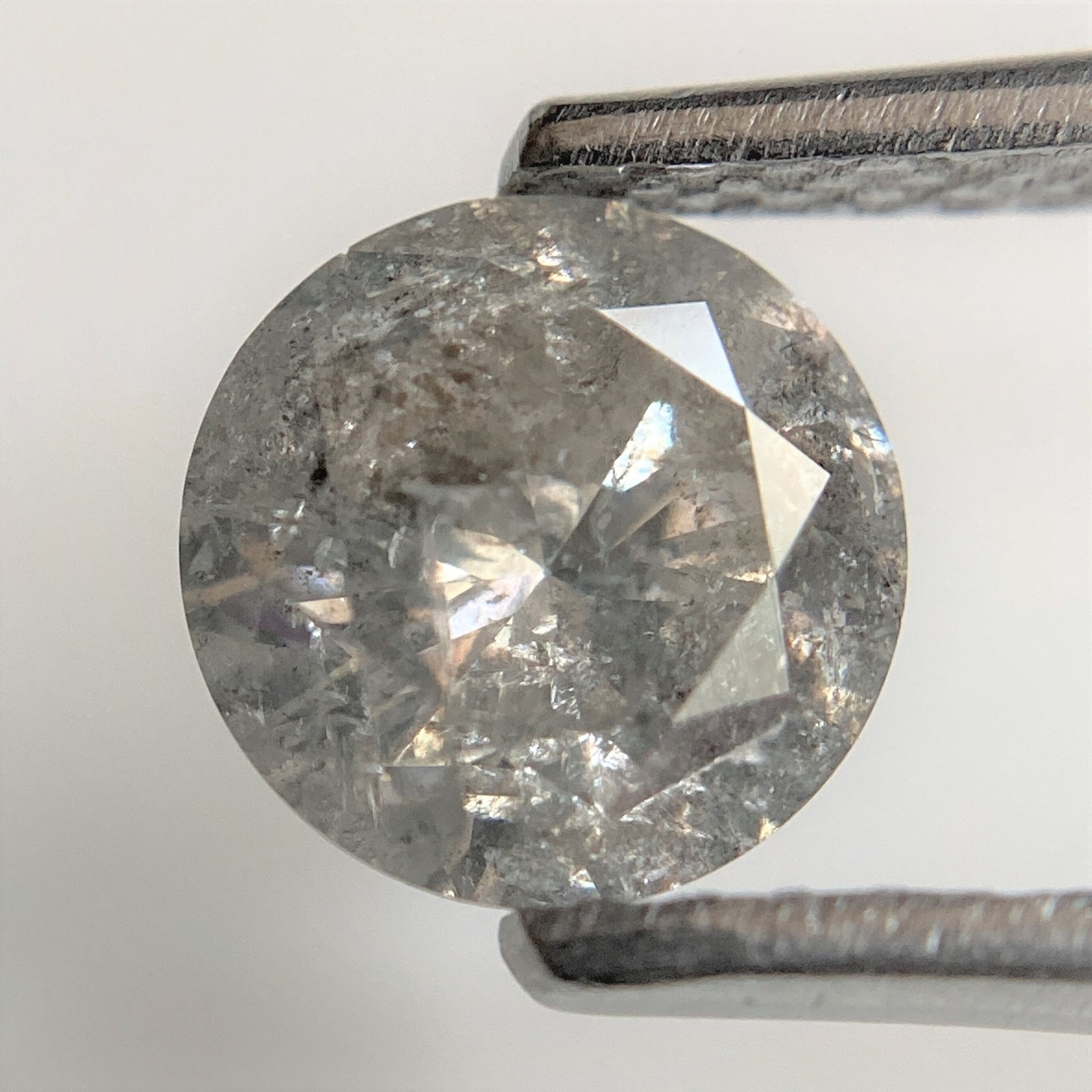 1.05 Ct Natural Fancy Grey Round Brilliant Cut Diamond, 6.38 mm x 4.00 mm Natural Loose Diamond, Natural Loose Brilliant Cut Diamond SJ99-43