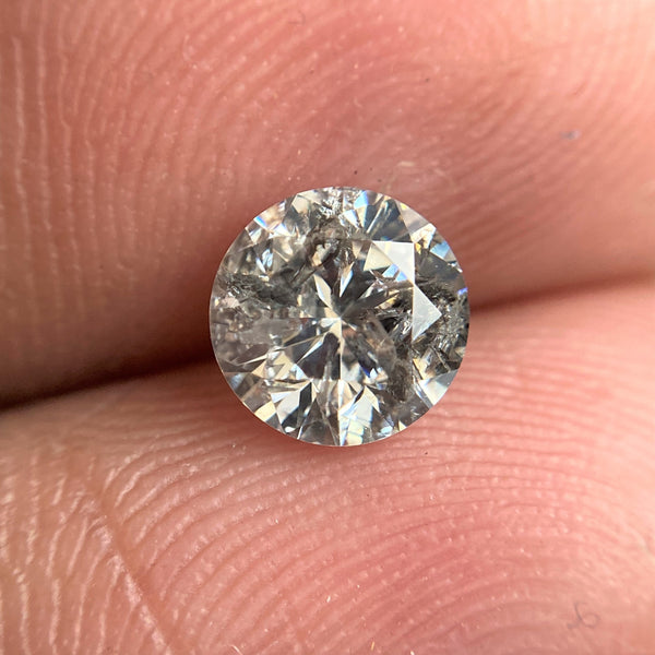 1.04 Ct Natural Fancy Grey Round Brilliant Cut Diamond, 6.24 mm x 3.97 mm Natural Loose Diamond, Natural Loose Brilliant Cut Diamond SJ99-45