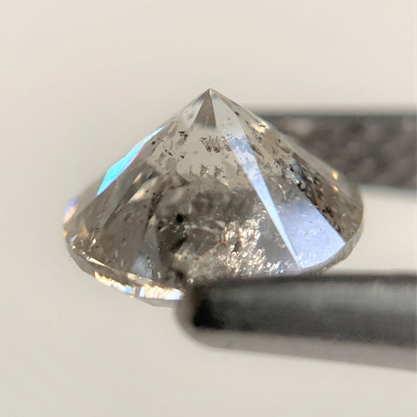 1.04 Ct Natural Loose Diamond, 6.26 mm x 4.06 mm Round Shape Brilliant Cut Salt And Pepper Color i3 Clarity, Round Diamond SJ99-47