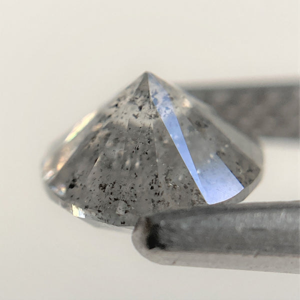 1.02 Ct Salt and Pepper Brilliant Cut Natural Diamond, 6.20 mm x 3.96 mm Grey & Black Loose Diamonds, Natural Loose Diamond SJ99-59