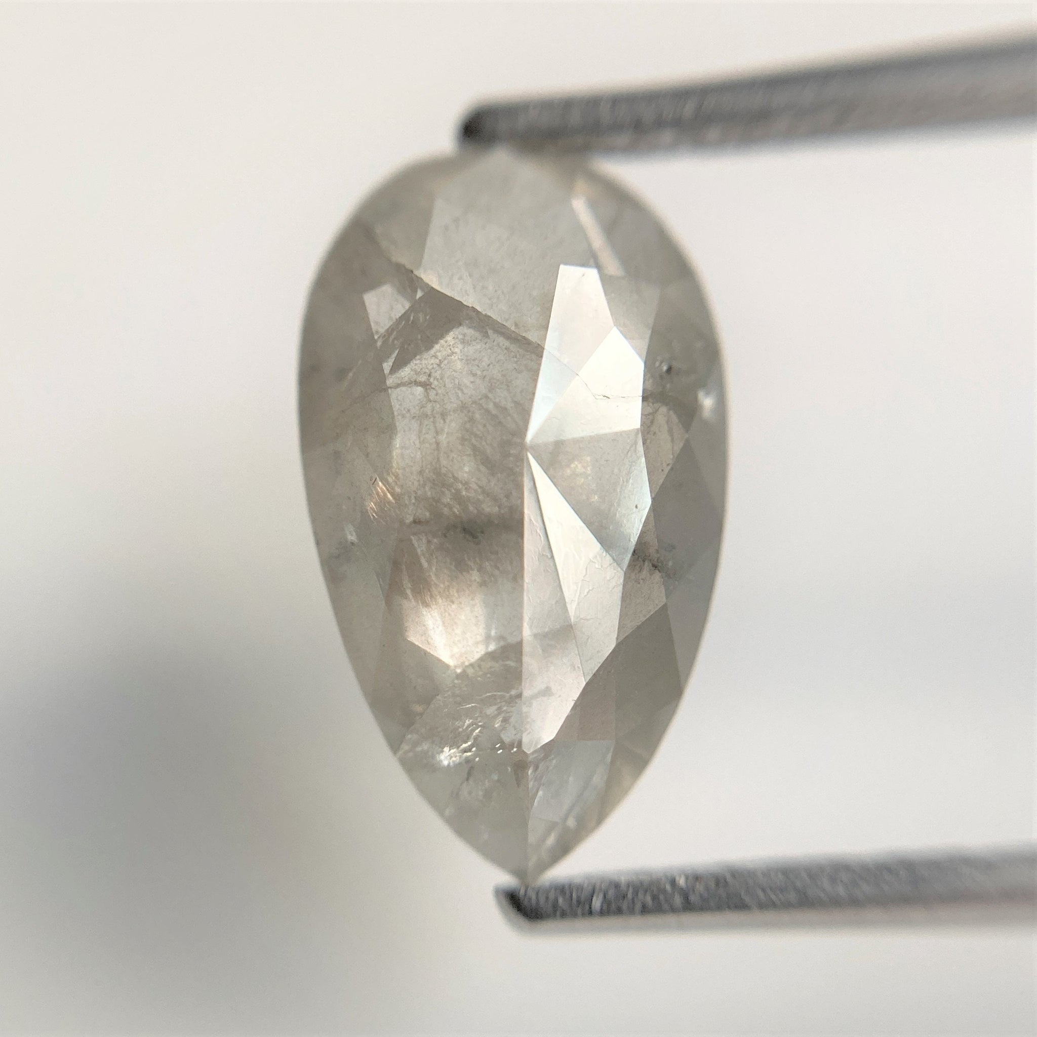 2.48 Ct Natural Pear Shape Fancy Color Translucent Rose cut loose Diamond 12.99 mm x 7.67 mm x 2.93 mm Rustic Natural Diamond  SJ88-33