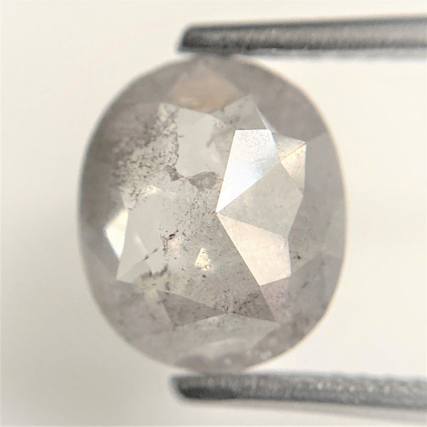 2.71 Ct Natural loose diamond Oval Shape Salt and Pepper, 9.59 mm x 8.10 mm x 3.93 mm Rose-Cut Oval shape natural diamond, SJ88-09