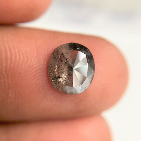 1.79 Ct Oval Shape natural loose diamond salt and pepper, 8.62 mm x 7.82 mm x 3.05 mm Cut Oval shape natural diamond SJ88-19