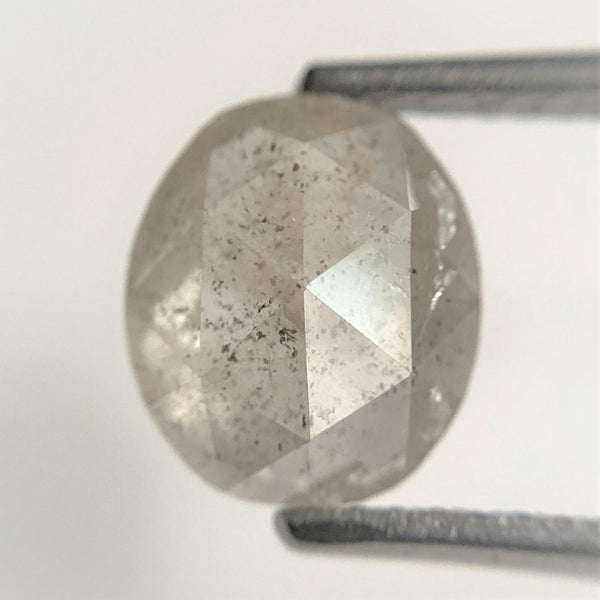 2.28 Ct Oval Shape Gray Natural Loose Diamond 8.45 mm x 7.28 mm x 4.21 mm Oval Shape Rose Cut Natural Loose Diamond SJ88-21