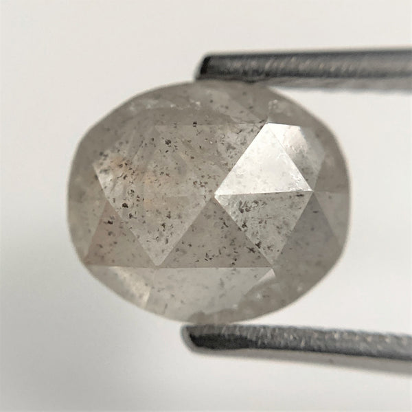 2.28 Ct Oval Shape Gray Natural Loose Diamond 8.45 mm x 7.28 mm x 4.21 mm Oval Shape Rose Cut Natural Loose Diamond SJ88-21