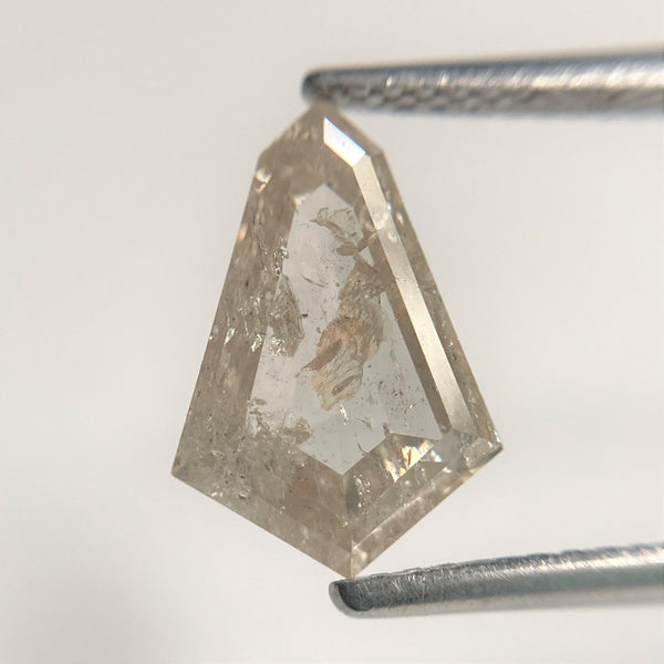 1.97 Ct Natural Loose Diamond Shield Shape Salt and Pepper, 11.52 mm x 7.84 mm x 3.10 mm Flat-Base Geometry Shape Natural Diamond SJ88-61