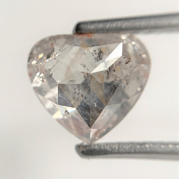 1.73 Ct Pear Shape Fancy Grey Rose Cut Natural Loose Diamond, 7.09 mm x 8.05 mm x 4.00 mm Heart Shape Natural Loose Diamond SJ88-68