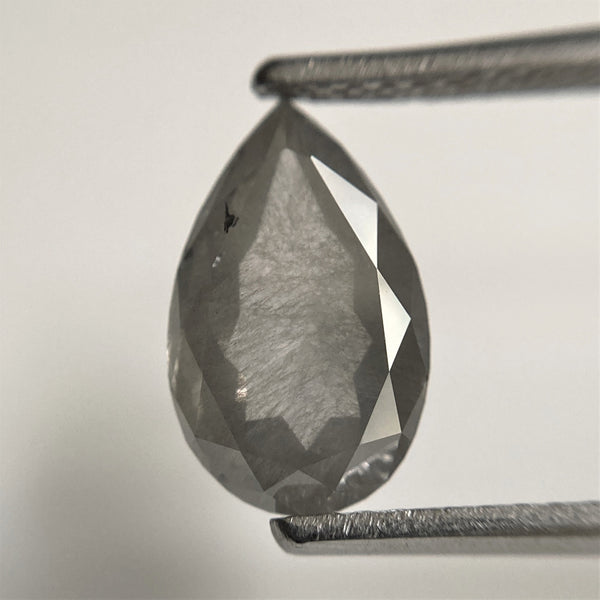 2.04 Ct Pear Shape natural loose diamond, salt and pepper diamond, 10.41 mm x 6.43 mm x 3.64 mm, Pear shape natural diamond SJ101-24