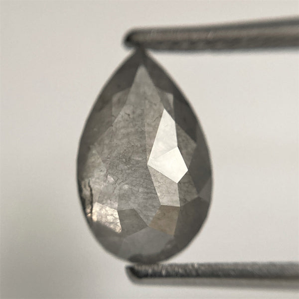 2.04 Ct Pear Shape natural loose diamond, salt and pepper diamond, 10.41 mm x 6.43 mm x 3.64 mm, Pear shape natural diamond SJ101-24