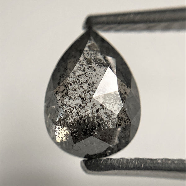 1.20 Ct Pear Shape natural loose diamond, salt and pepper diamond, 7.81 mm x 5.67 mm x 3.16 mm, Pear shape natural diamond SJ101-32