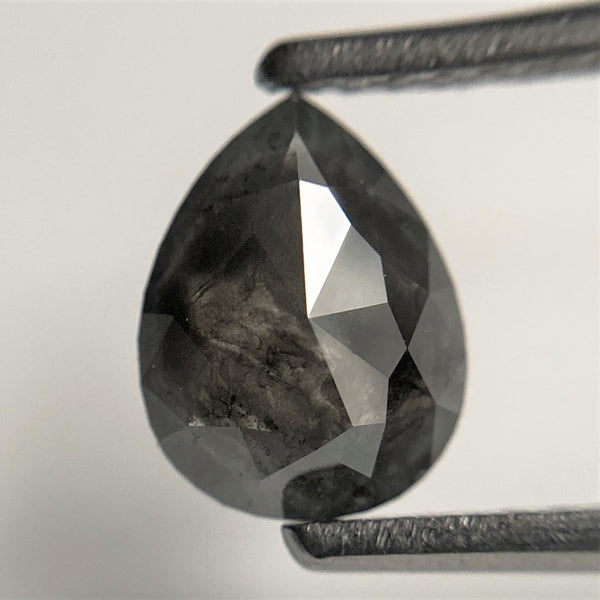 0.96 Ct Pear Shape natural loose diamond, 7.78 mm x 5.97 mm x 2.54 mm, salt and pepper diamond, Pear shape natural diamond SJ101-34