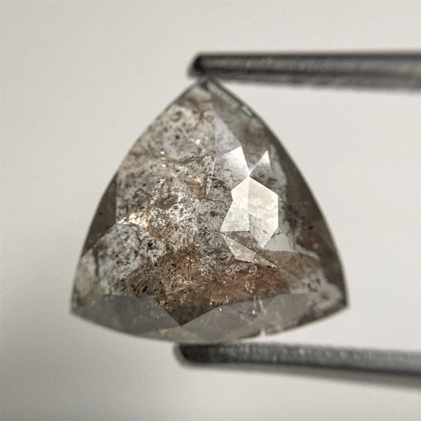 2.85 Ct Triangle Shape Salt and Pepper Natural Loose Diamond 9.71 mm x 9.90 mm x 3.71 mm, Salt and Pepper Color Polished Diamond SJ101-09