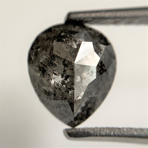 1.46 Ct Pear Shape natural loose diamond, 8.15 mm x 6.86 mm x 3.17 mm, salt and pepper diamond, Pear shape natural diamond SJ101-41