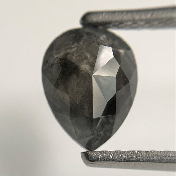 0.96 Ct Pear Shape natural loose diamond, 7.78 mm x 5.97 mm x 2.54 mm, salt and pepper diamond, Pear shape natural diamond SJ101-34