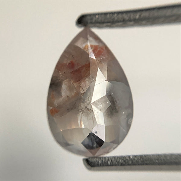 1.21 Ct Pear Shape natural loose diamond, 8.87 x 5.85 x 2.79 mm, Gray and Brown salt and pepper diamond, Pear shape natural diamond SJ101-60