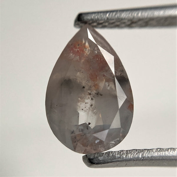 1.21 Ct Pear Shape natural loose diamond, 8.87 x 5.85 x 2.79 mm, Gray and Brown salt and pepper diamond, Pear shape natural diamond SJ101-60