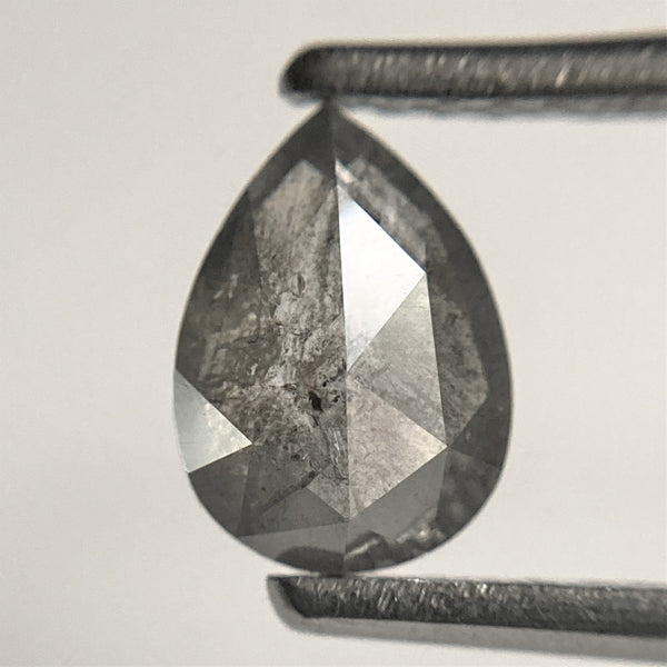 0.78 Ct Pear Shape natural loose diamond, 7.10 mm x 5.09 mm x 2.48 mm, salt and pepper diamond, Pear shape natural diamond SJ101-68