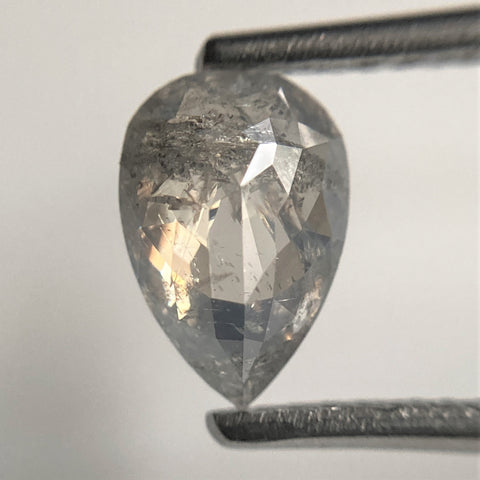 1.09 Ct Pear Shape natural loose diamond, 7.93 mm x 5.38 mm x 2.98 mm, salt and pepper diamond, Light Blue Pear cut natural diamond SJ101-70
